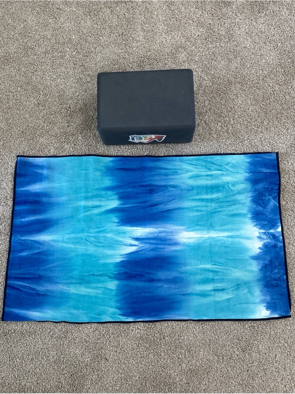 Manduka Yoga Block, Thunder Grey Lightweight and Yoga Towel
